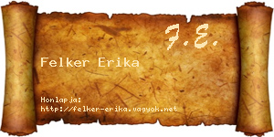 Felker Erika névjegykártya